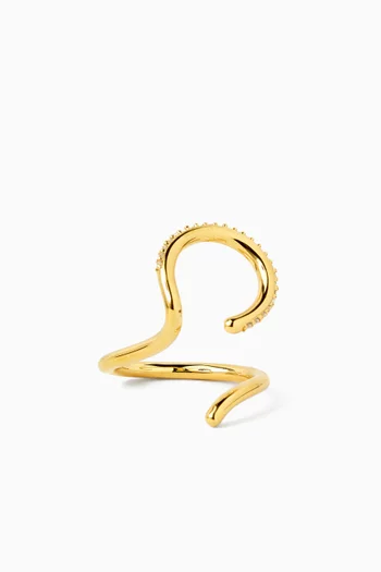 Pave Sonder Single Ear Cuff in 14kt Gold Vermeil