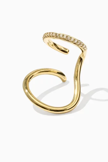 Pave Sonder Single Ear Cuff in 14kt Gold Vermeil
