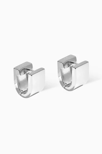 Chunky Square Earrings in Sterling Silver