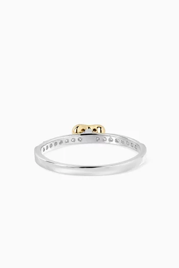 Diamond Heart Knocker Ring in 9kt Yellow Gold & Sterling Silver