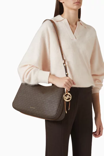 حقيبة كتف نوليتا متوسطة بحمالة قابلة للتعديل قنب