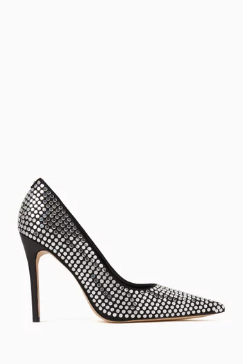 Elyse 100 Crystal Pumps in Satin