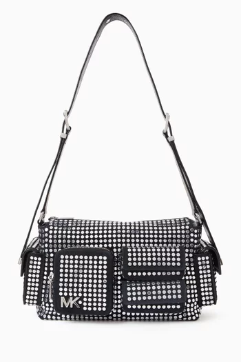 حقيبة كتف داكوتا متوسطة مزينة بحلي شمواه