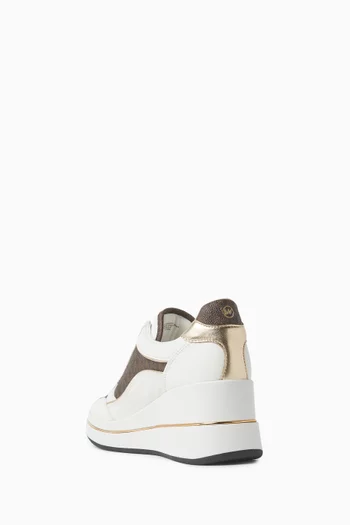 سنيكرز ايمي بكعب ويدج 70 مم قنب بشعار الماركة وجلد