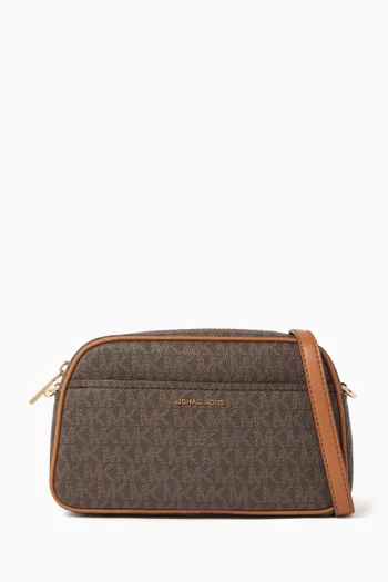 Jet Set Small Crossbody Bag in Signature Logo Canvas