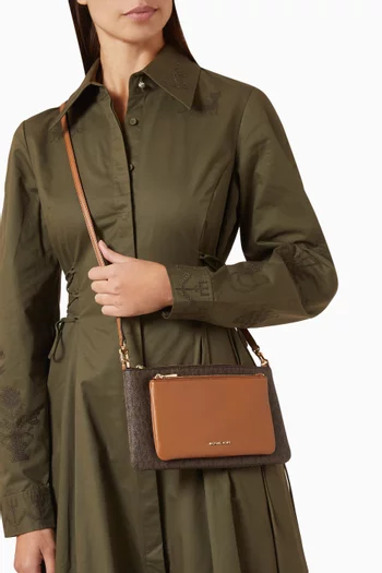 Jet Set Medium Shoulder Bag in Signature Logo Canvas