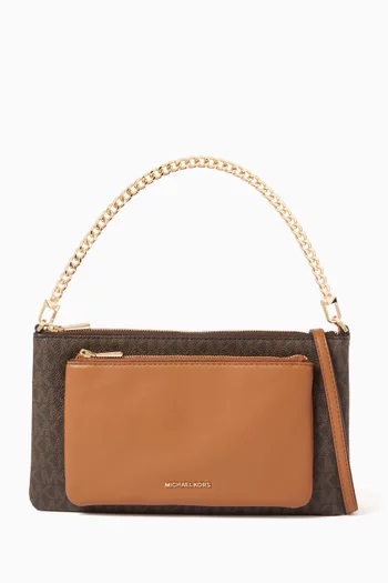 Jet Set Medium Shoulder Bag in Signature Logo Canvas
