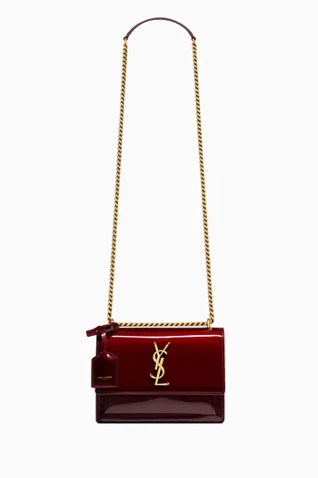 Small Sunset Shoulder Bag in Patent Leather
