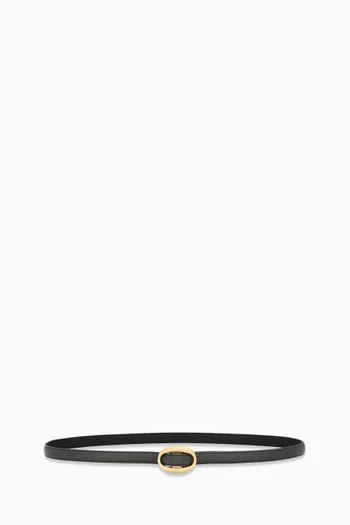 Oval Thin Belt in Leather