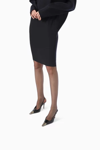 Jeanne 90 Slingback Pumps in Glazed Leather