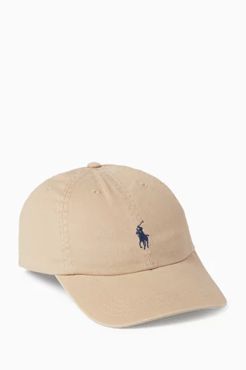Pony Baseball Cap in Cotton Chino