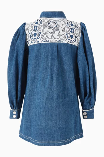 Daisy Lace Dress in Denim