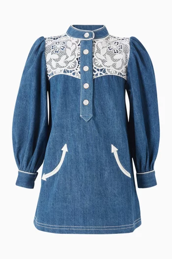 Daisy Lace Dress in Denim