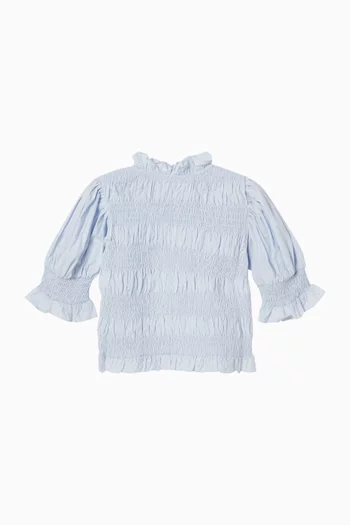 Dallas Smocked Blouse in Cotton-poplin