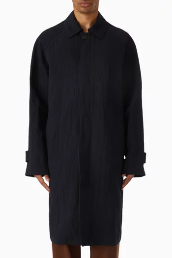 Packable Trench Coat in Wool-blend