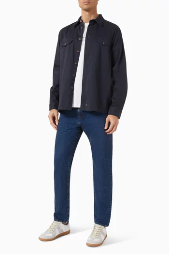 Garment-dyed Shirt in Cotton Sateen