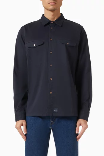 Garment-dyed Shirt in Cotton Sateen