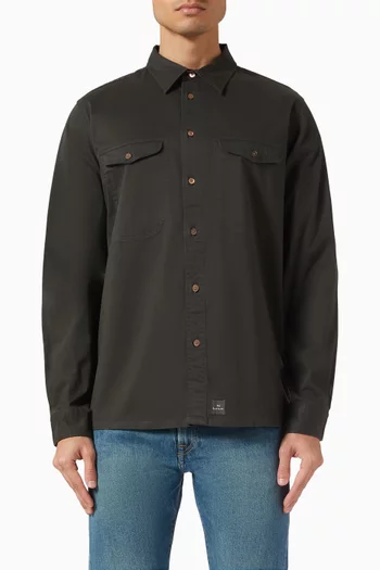 Garment-dyed Shirt in Cotton Sateen