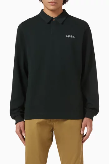 Embroidered Logo Polo Shirt in Cotton