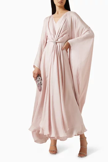 Crystal Knot Cape Maxi Dress
