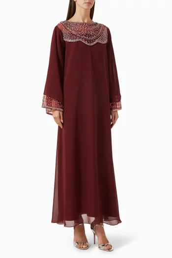 Scalloped Crystal-embellished Maxi Dress