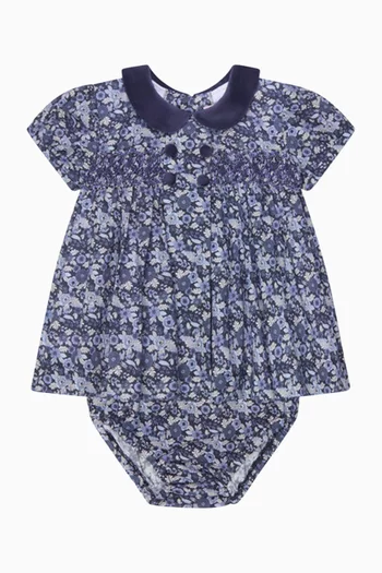 Arcadia Smocked Baby Dress in Cotton