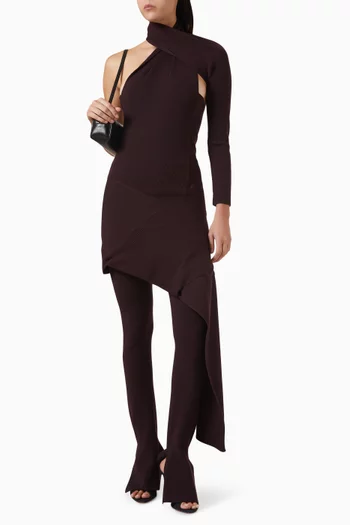 Asymmetric Mini Dress in Viscose Blend