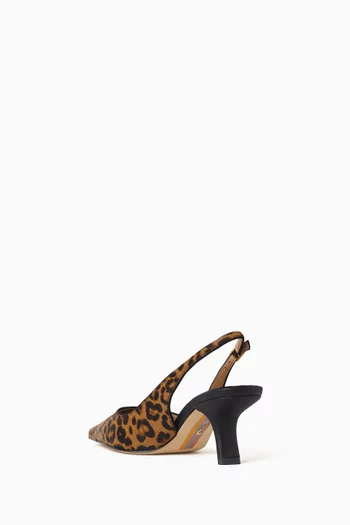 Bianka Slingback Pumps in Leopard-printed Leather