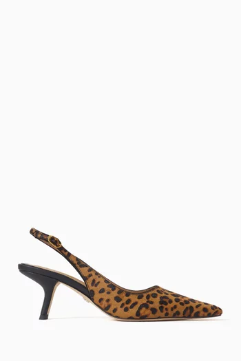 Bianka Slingback Pumps in Leopard-printed Leather
