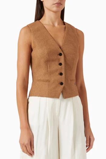 V-neck Waistcoat in Flannel