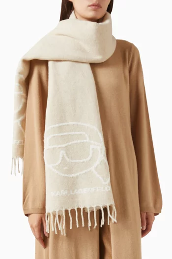 Ikon Jacquard Scarf in Wool-blend