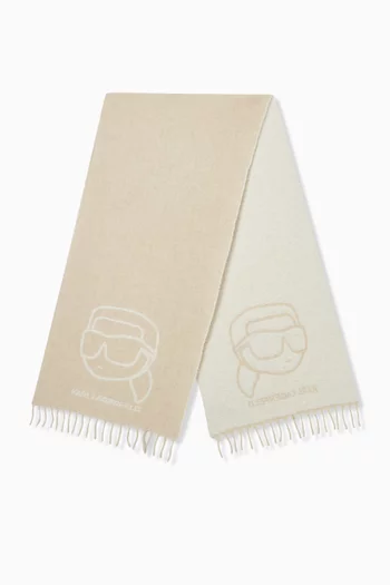 Ikon Jacquard Scarf in Wool-blend