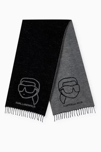 Ikon Jacquard Scarf in Wool-blend