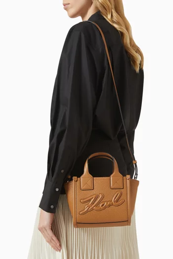 حقيبة يد كيه/سكواري صغيرة جلد بارز الملمس