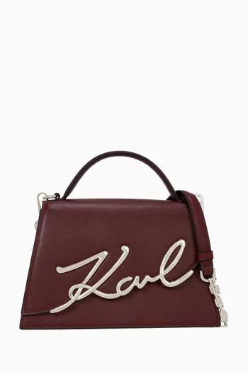 Medium K/Signature 2.0 Crossbody Bag in Leather