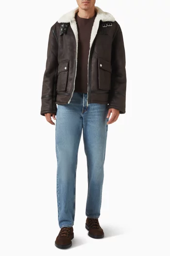 Monogram Shearling Jacket in Faux Suede