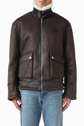 Monogram Shearling Jacket in Faux Suede