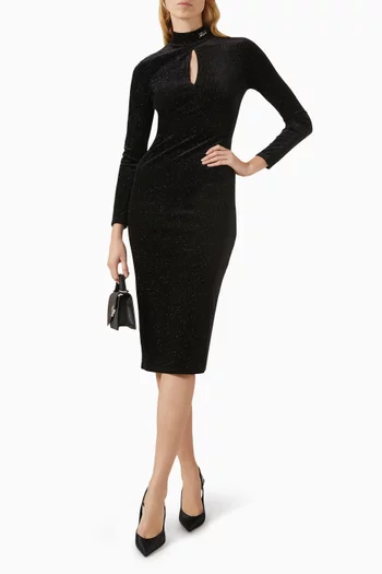 Sparkling Midi Dress in Velvet