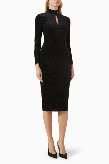 Sparkling Midi Dress in Velvet