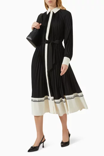 Pleated Shirt Midi Dress