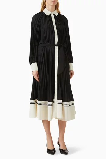 Pleated Shirt Midi Dress