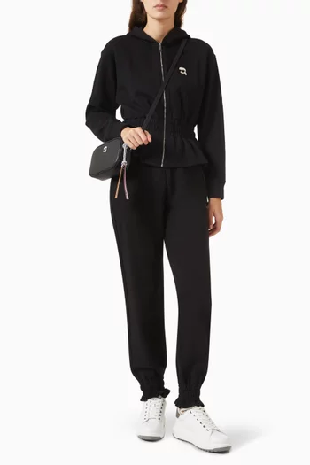 Ikon Patch Cinched Zip Hoodie in Cotton