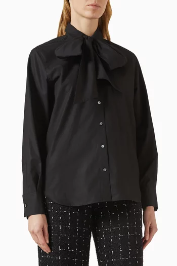 بلوزة ريترو بعقدة قطن عضوي