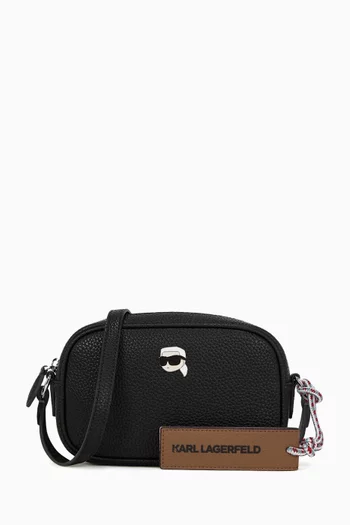 Ikon Slim Camera Bag in Faux Pebbled Leather