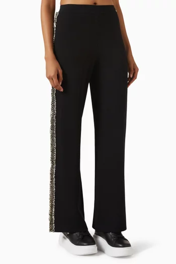 Bouclé Detail Pants in Knit