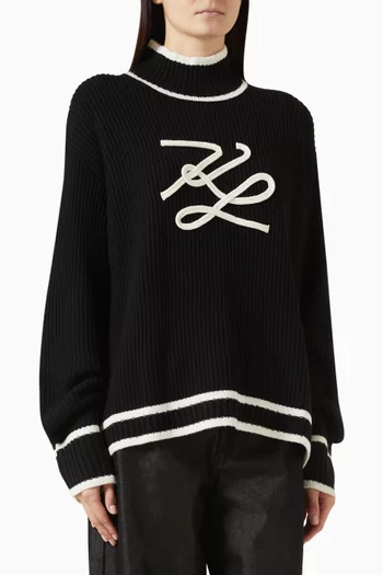 Turtleneck Autograph Sweater in Wool-blend