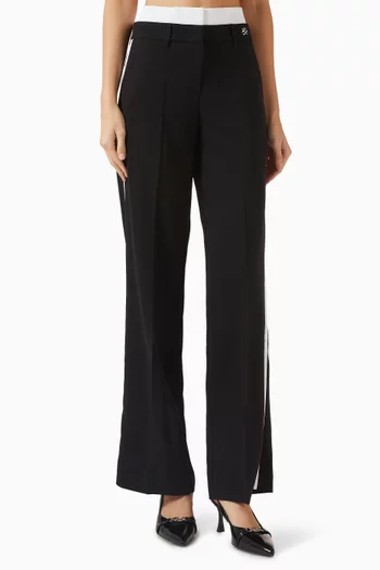 Contrast Trim Pants in Viscose