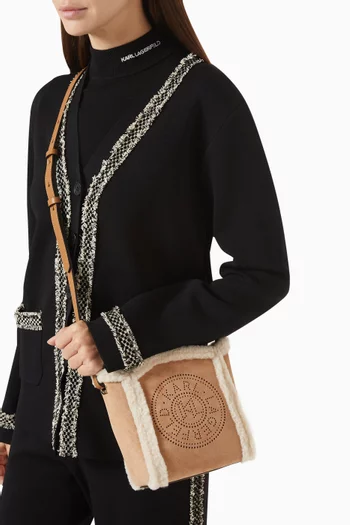 حقيبة باكيت كيه/سيركل صغيرة فرو وشمواه