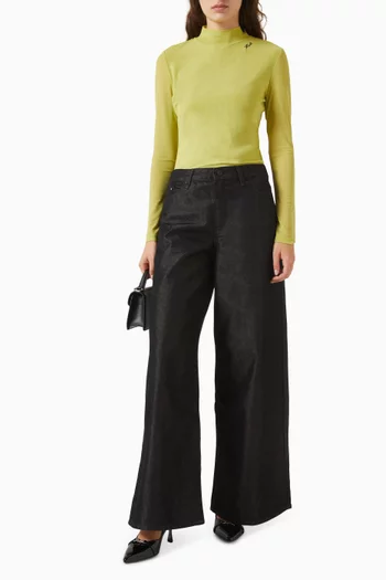 بنطال بقصة ساق واسعة دينم