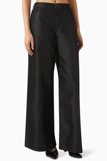 بنطال بقصة ساق واسعة دينم